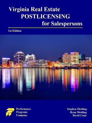 cover image of Virginia Real Estate Postlicensing for Salespersons